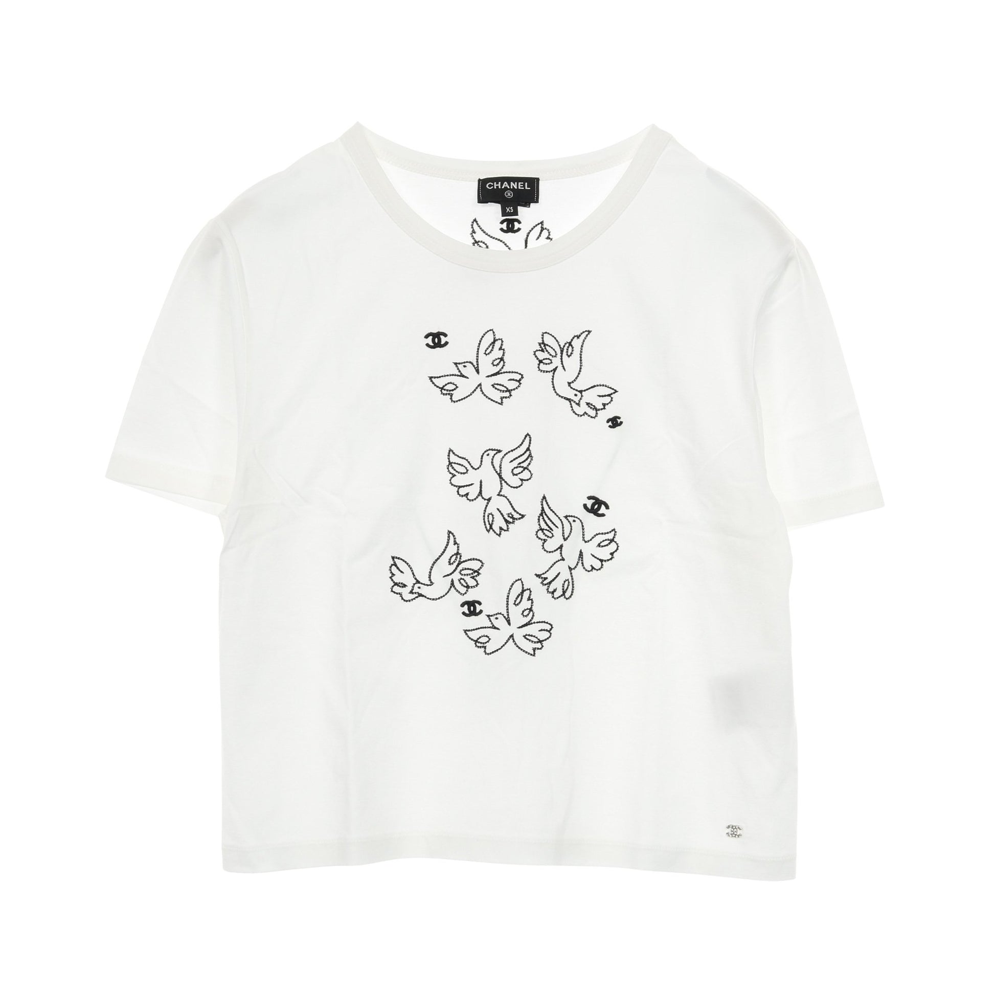 ココマーク Tシャツ 半袖 刺繍 コットン ホワイト シャネル トップス CHANEL