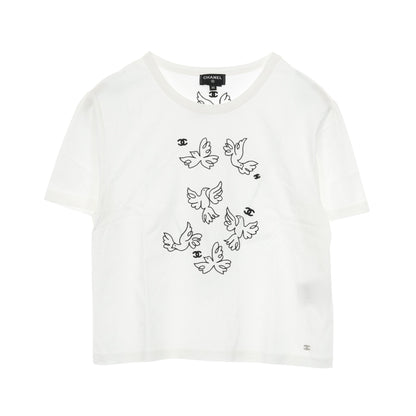 ココマーク Tシャツ 半袖 刺繍 コットン ホワイト シャネル トップス CHANEL