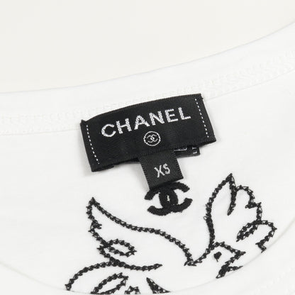 ココマーク Tシャツ 半袖 刺繍 コットン ホワイト シャネル トップス CHANEL