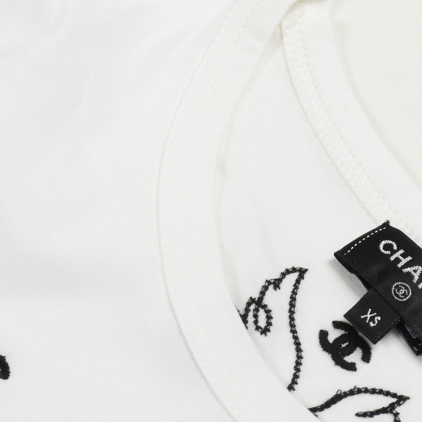 ココマーク Tシャツ 半袖 刺繍 コットン ホワイト シャネル トップス CHANEL