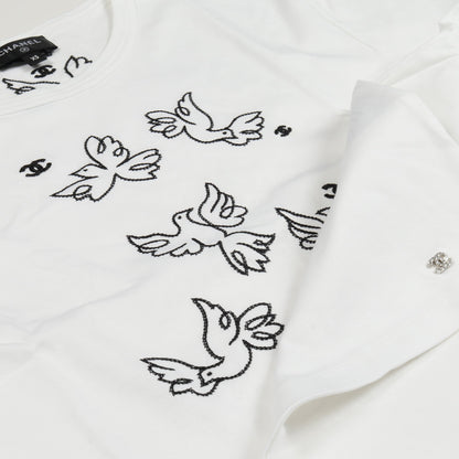 ココマーク Tシャツ 半袖 刺繍 コットン ホワイト シャネル トップス CHANEL
