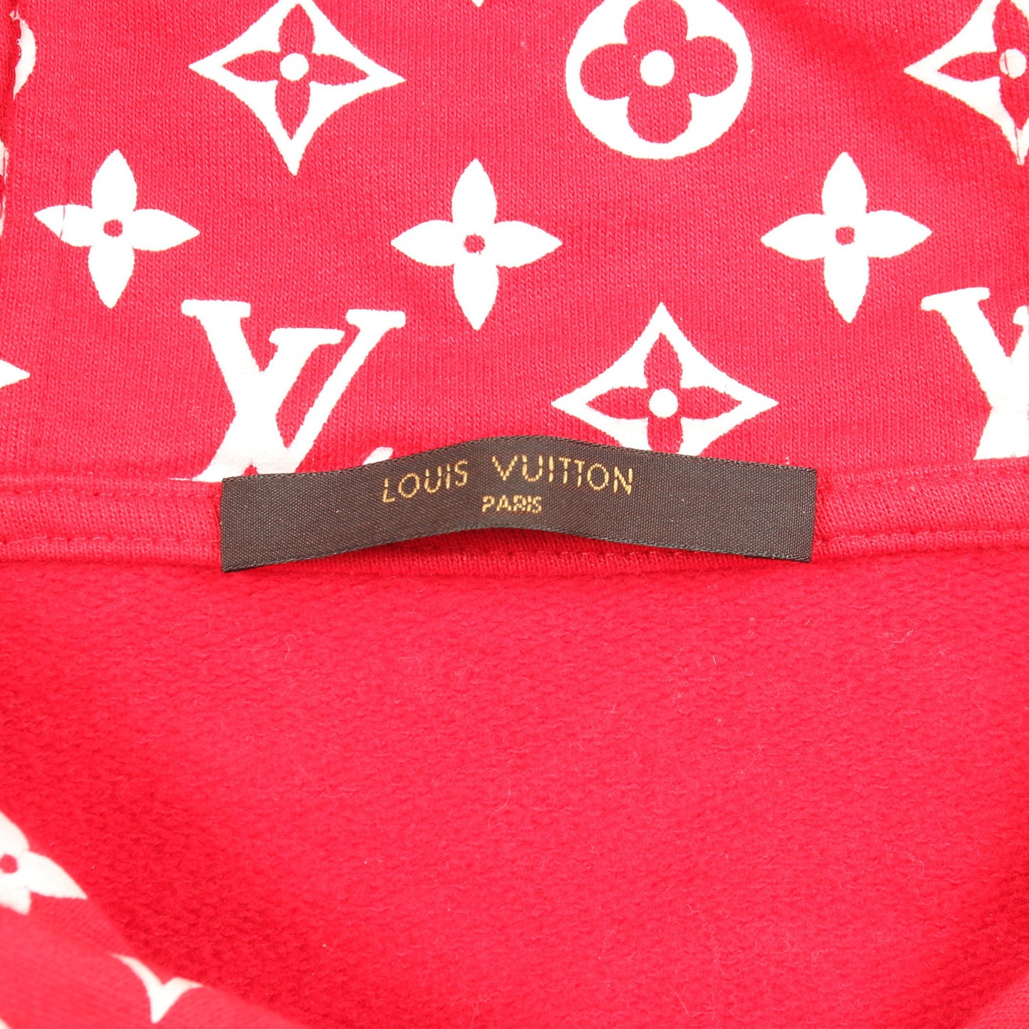 LOUIS VUITTON × Supreme Box Logo Hooded Sweatshirt ボックスロゴ プルオーバーパーカー コットン レッド ホワイト ルイヴィトン トップス LOUIS VUITTON