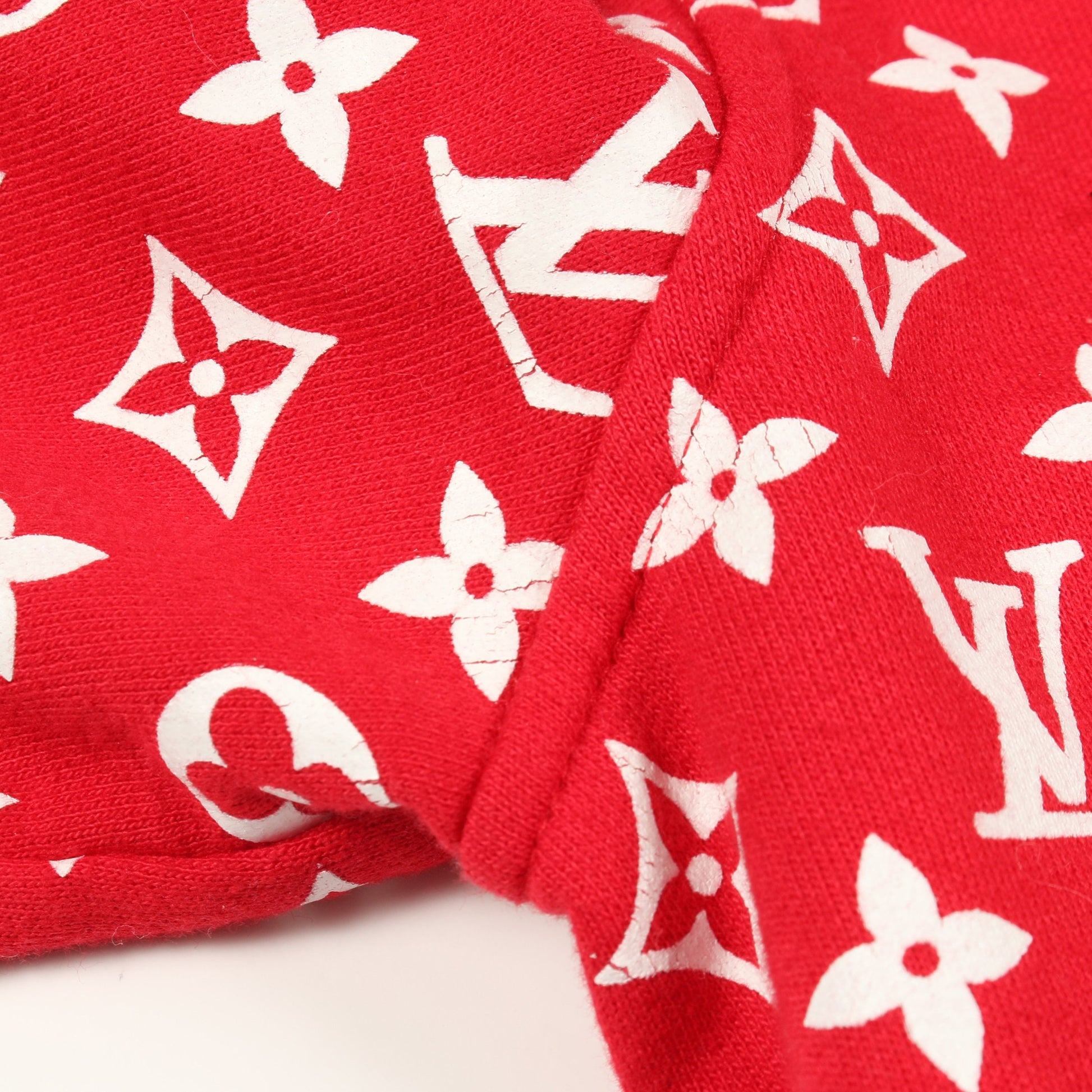 LOUIS VUITTON × Supreme Box Logo Hooded Sweatshirt ボックスロゴ プルオーバーパーカー コットン レッド ホワイト ルイヴィトン トップス LOUIS VUITTON