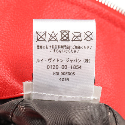LOUIS VUITTON × Supreme モノグラム ベースボールジャケット レザージャケット ゴートレザー レッド ホワイト ルイヴィトン アウター LOUIS VUITTON