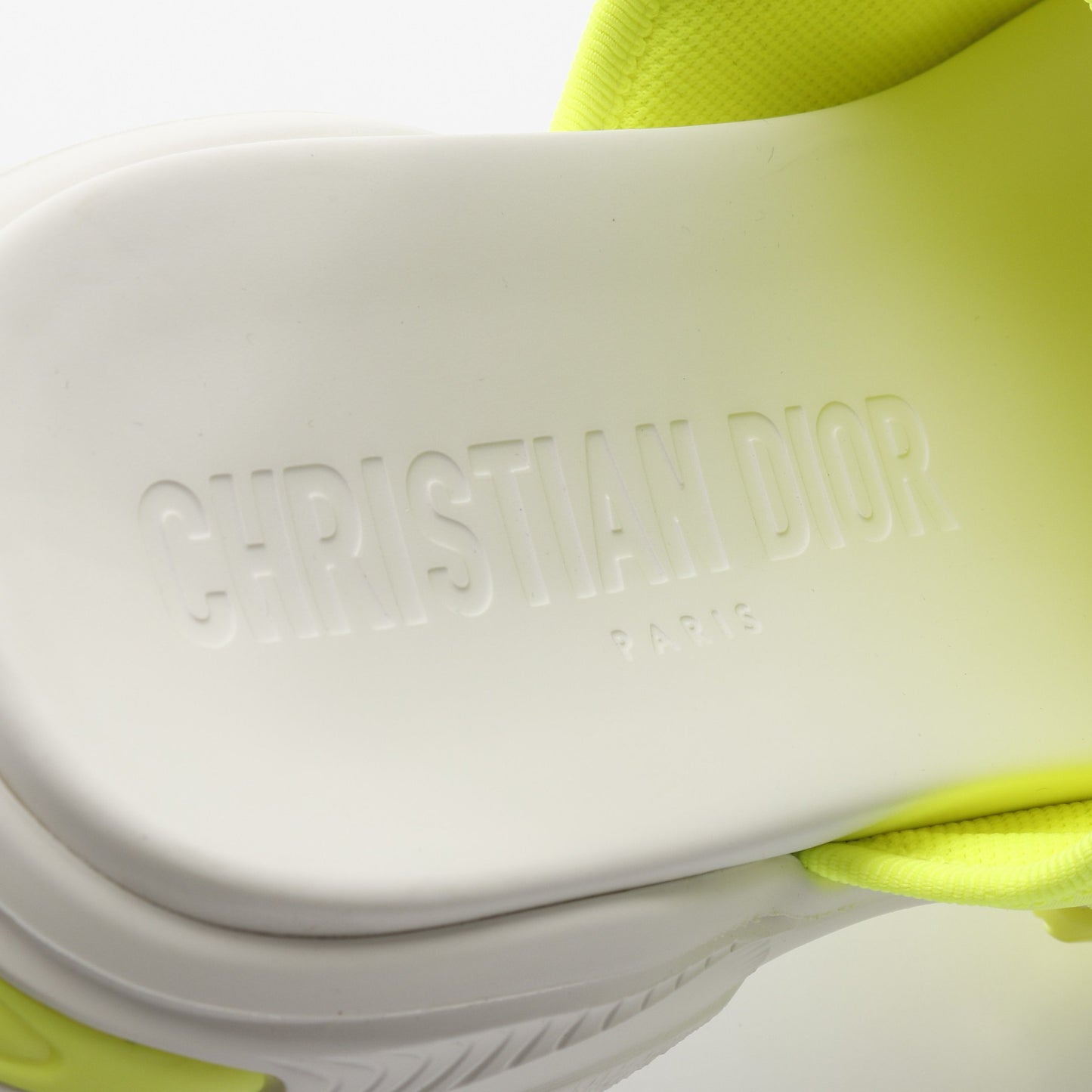 D-WANDER スライドサンダル ファブリック ホワイト イエローグリーン クリスチャンディオール シューズ Christian Dior