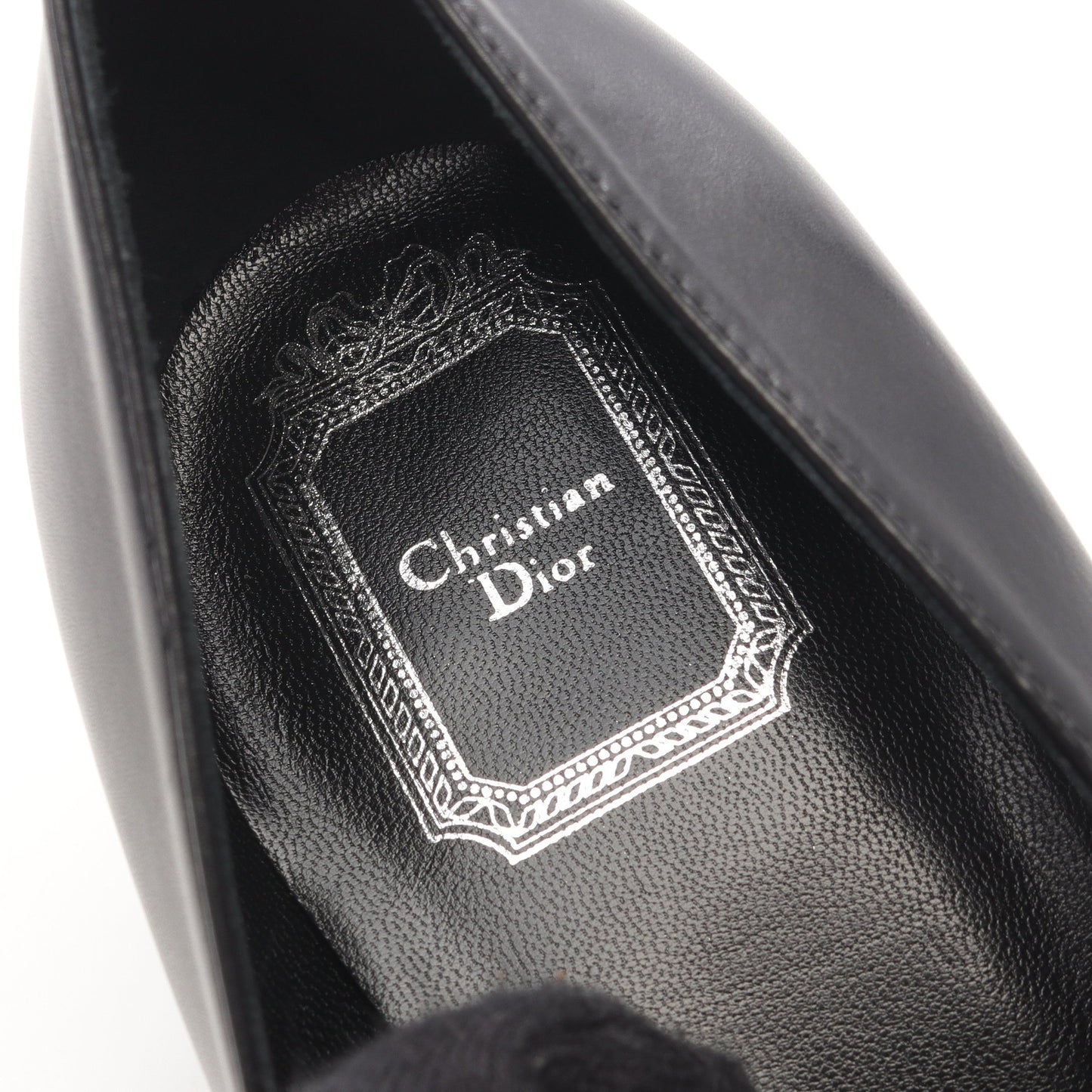 ポインテッドトゥ パンプス レザー エナメルレザー ブラック クリスチャンディオール シューズ Christian Dior
