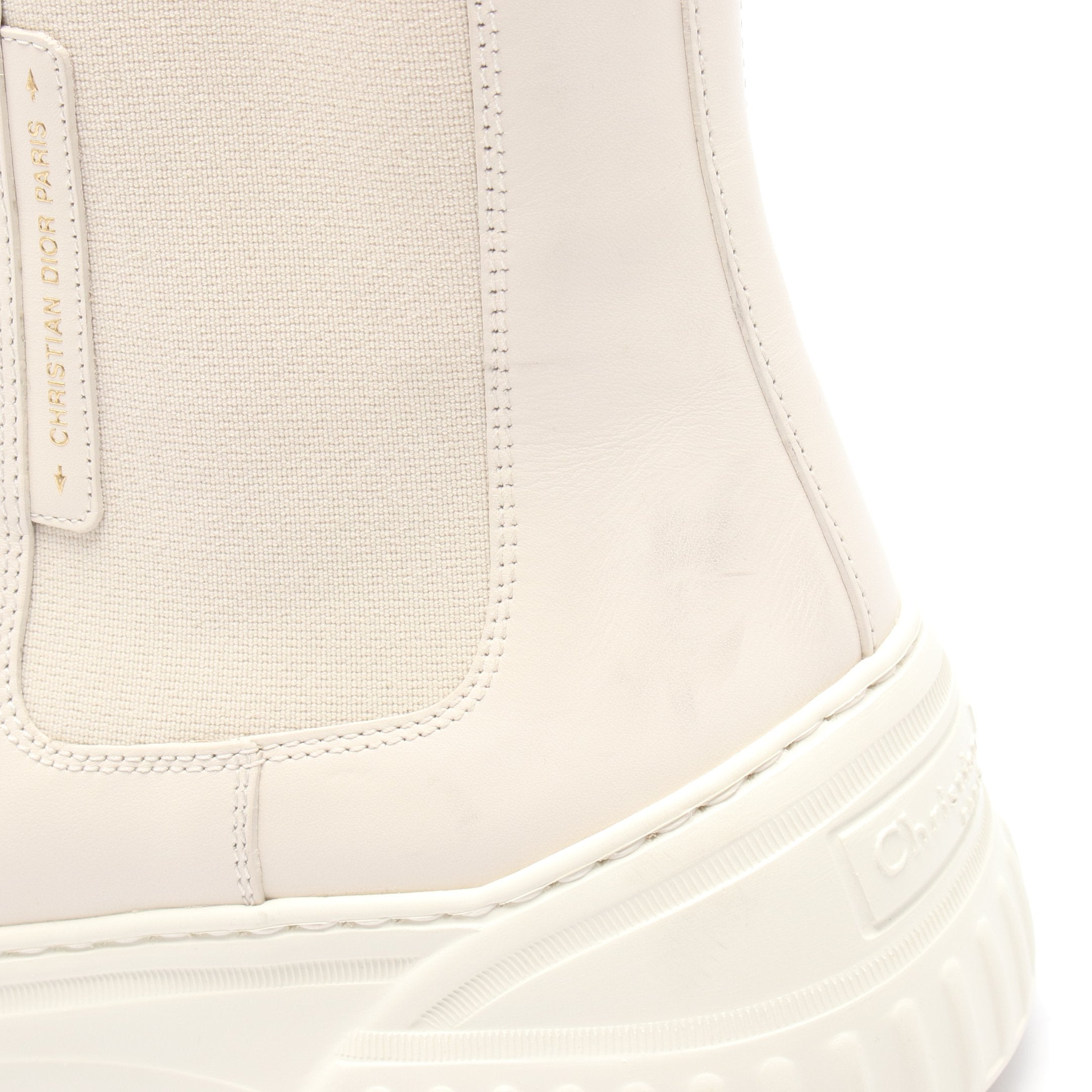 サイドゴアブーツ レザー オフホワイト クリスチャンディオール – RECLO