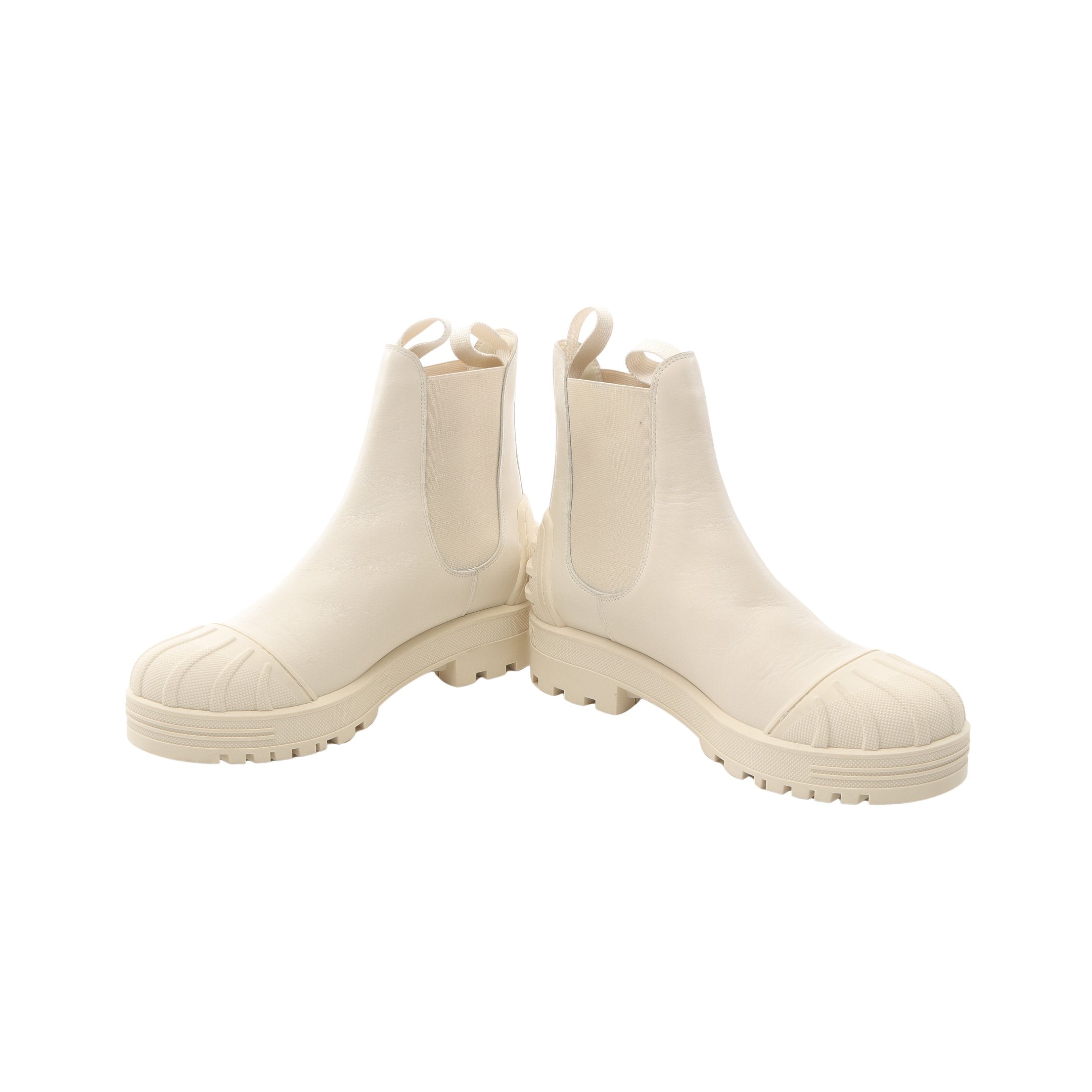 DIOR IRON サイドゴアブーツ レザー アイボリー クリスチャン