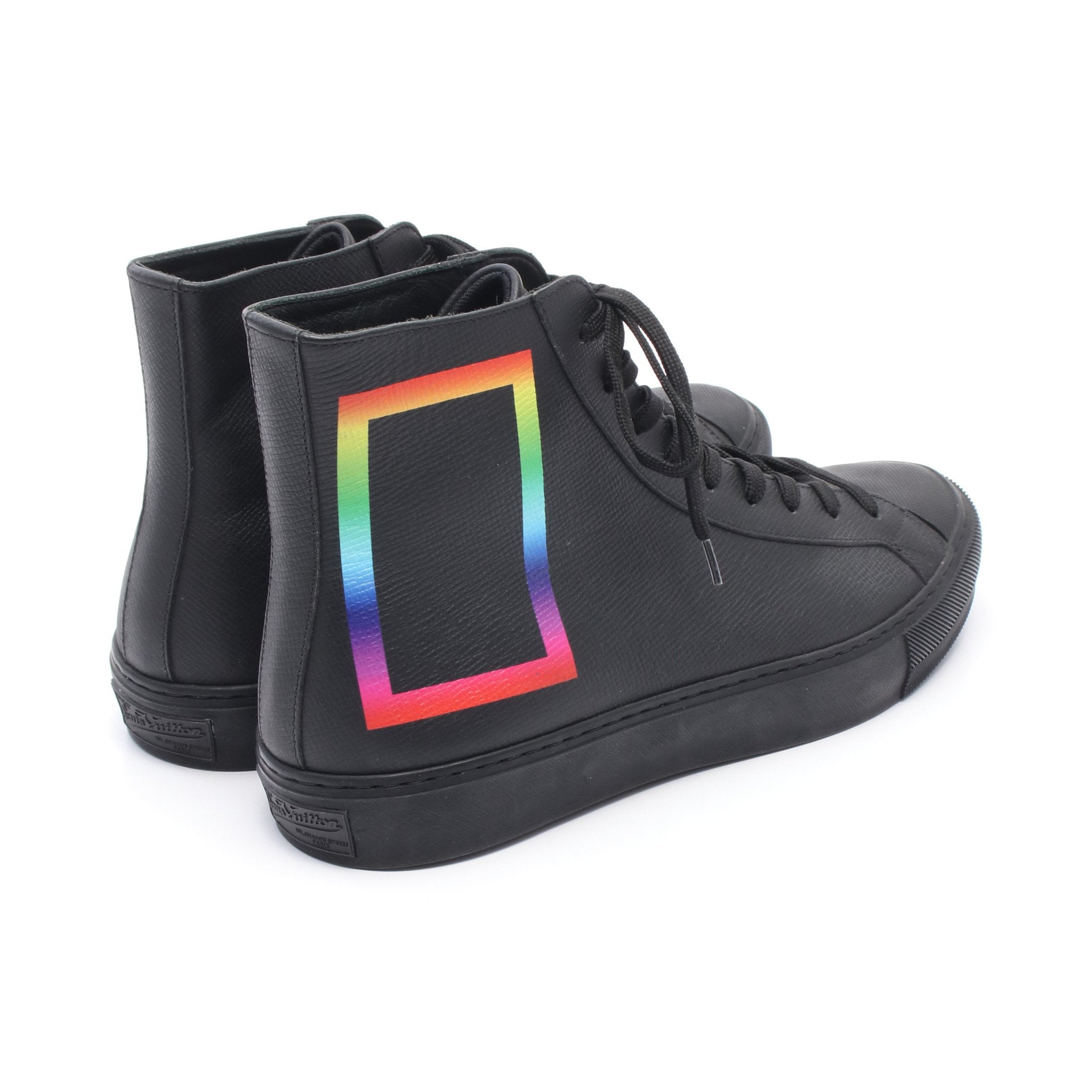 タトゥーライン ハイカットスニーカー レザー ブラック ルイヴィトン