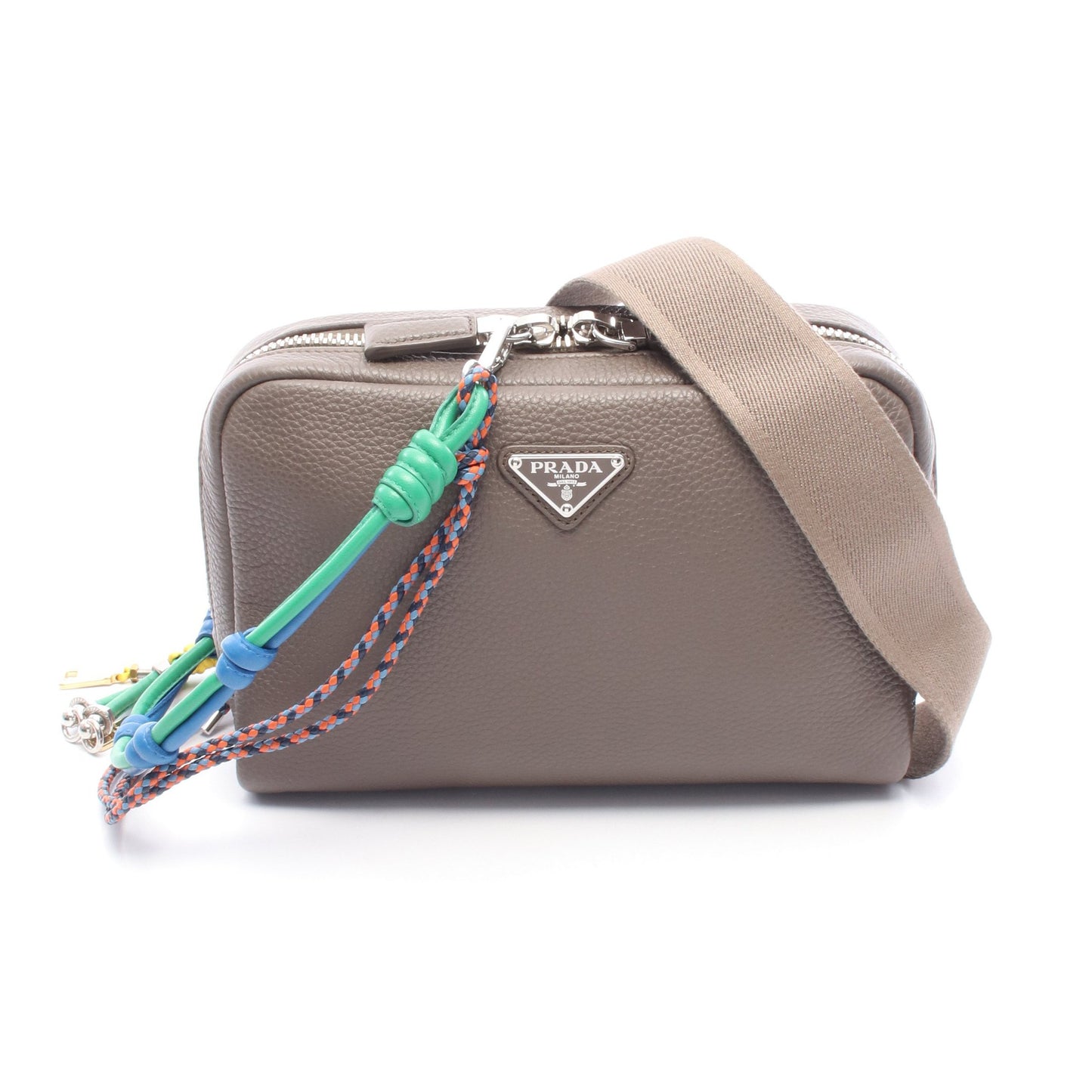 VIT.DAINO ショルダーバッグ レザー グレー トリック付き プラダ バッグ PRADA