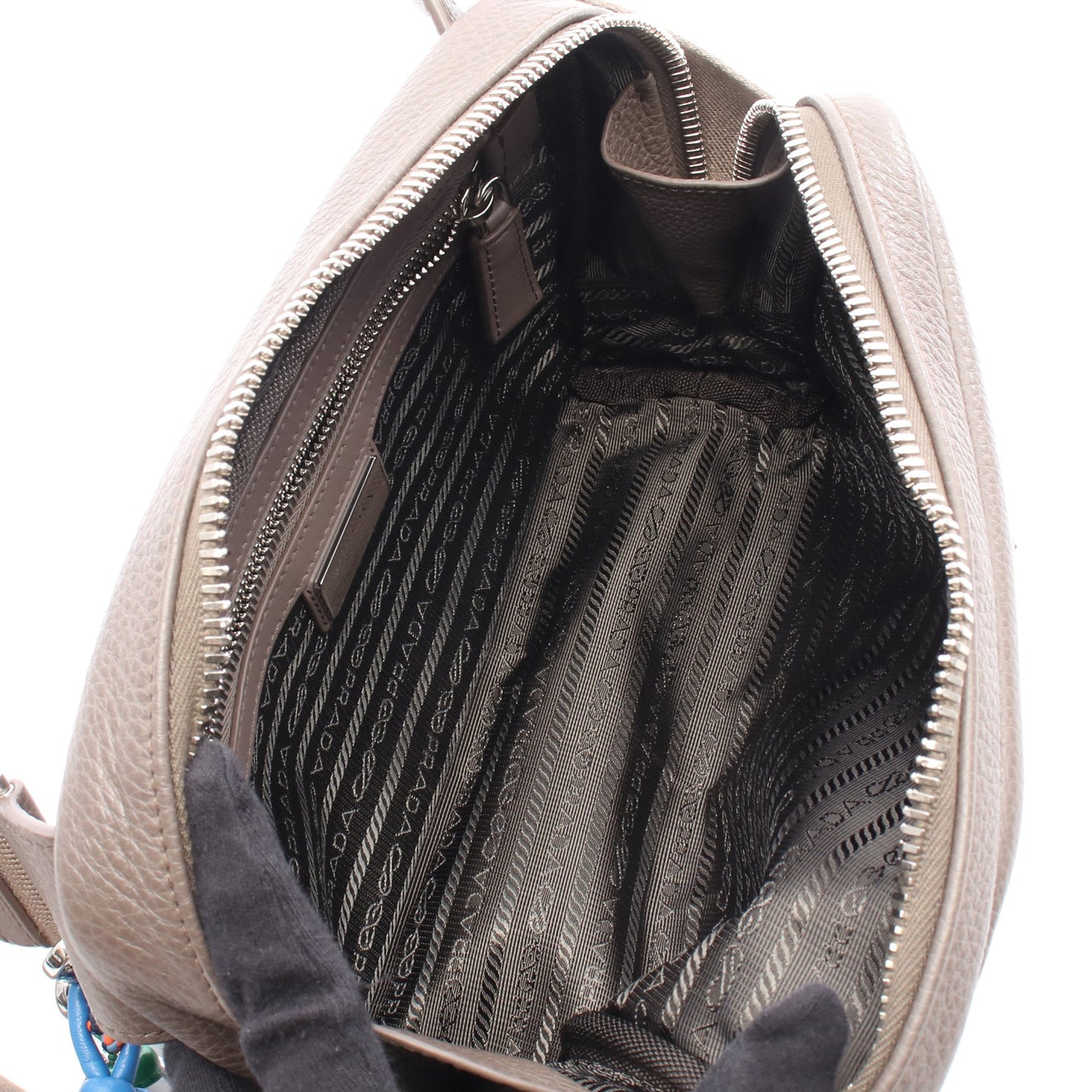 VIT.DAINO ショルダーバッグ レザー グレー トリック付き プラダ バッグ PRADA