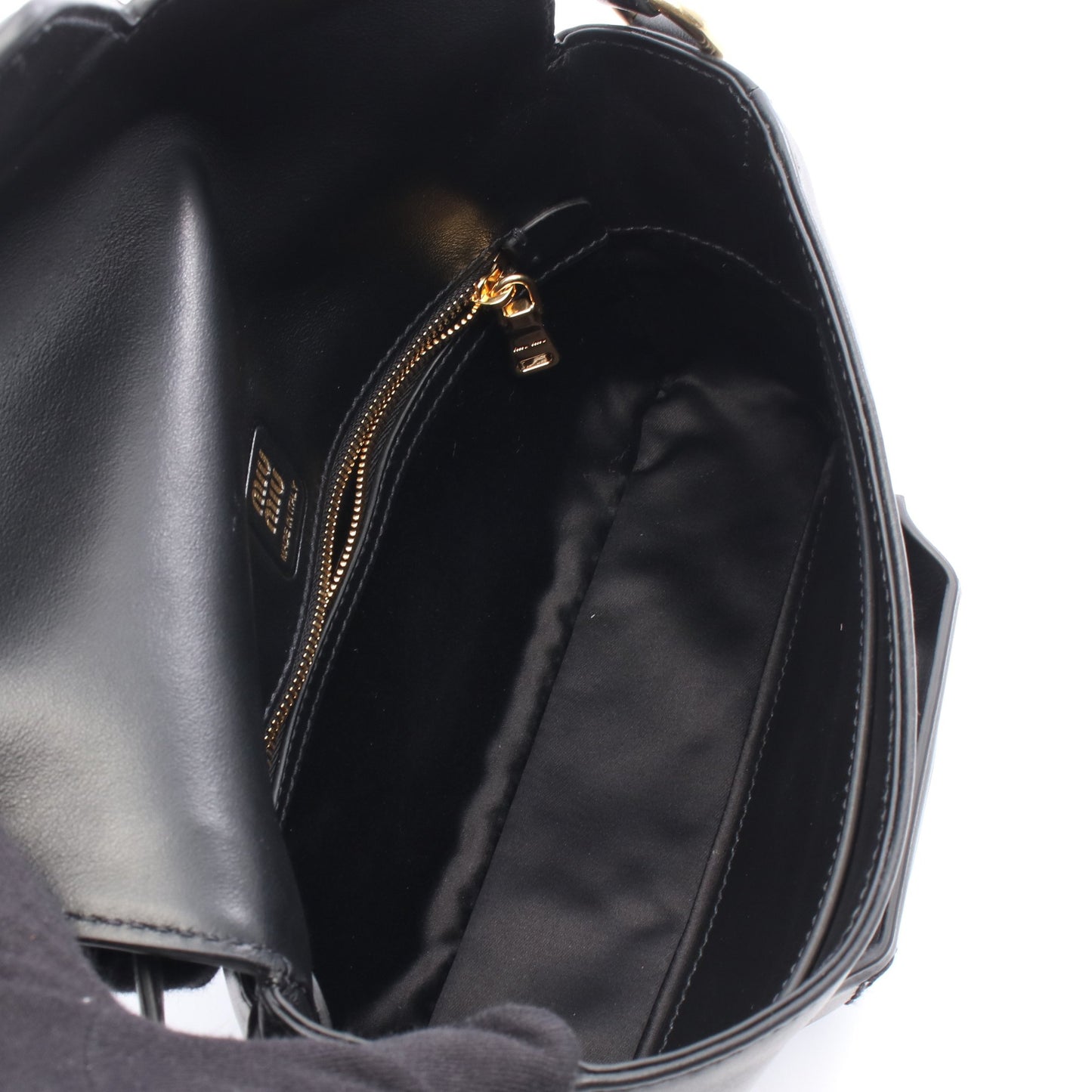 CRM FINE CALF ペニー ハンドバッグ レザー ブラック 2WAY ミュウミュウ バッグ miu miu