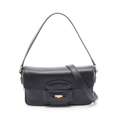 CRM FINE CALF ペニー ハンドバッグ レザー ブラック 2WAY ミュウミュウ バッグ miu miu