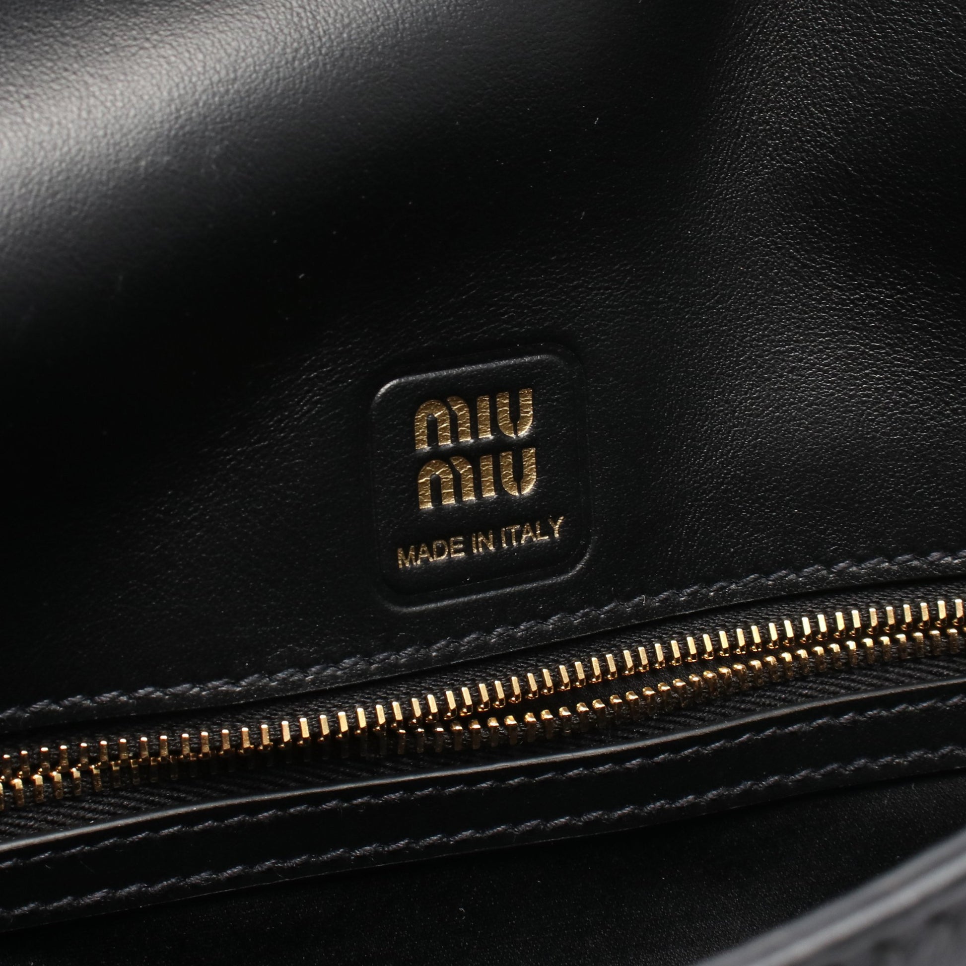 CRM FINE CALF ペニー ハンドバッグ レザー ブラック 2WAY ミュウミュウ バッグ miu miu