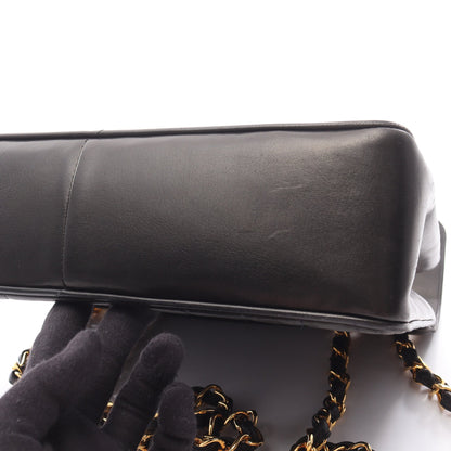 マドモアゼル デカマトラッセ Wチェーンショルダーバッグ ラムスキン ブラック ゴールド金具 シャネル バッグ CHANEL
