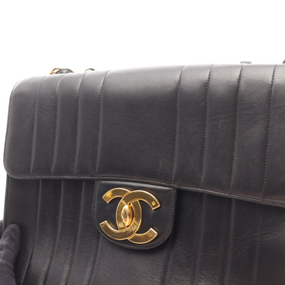 マドモアゼル デカマトラッセ Wチェーンショルダーバッグ ラムスキン ブラック ゴールド金具 シャネル バッグ CHANEL