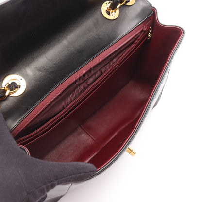マドモアゼル デカマトラッセ Wチェーンショルダーバッグ ラムスキン ブラック ゴールド金具 シャネル バッグ CHANEL