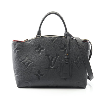 プティ パレPM モノグラムアンプラント ノワール ハンドバッグ レザー ブラック 2WAY ルイヴィトン バッグ LOUIS VUITTON