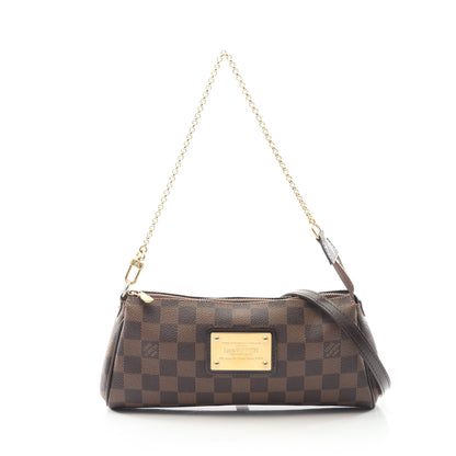 エヴァ ダミエエベヌ チェーンハンドバッグ PVC レザー ブラウン 2WAY ルイヴィトン バッグ LOUIS VUITTON
