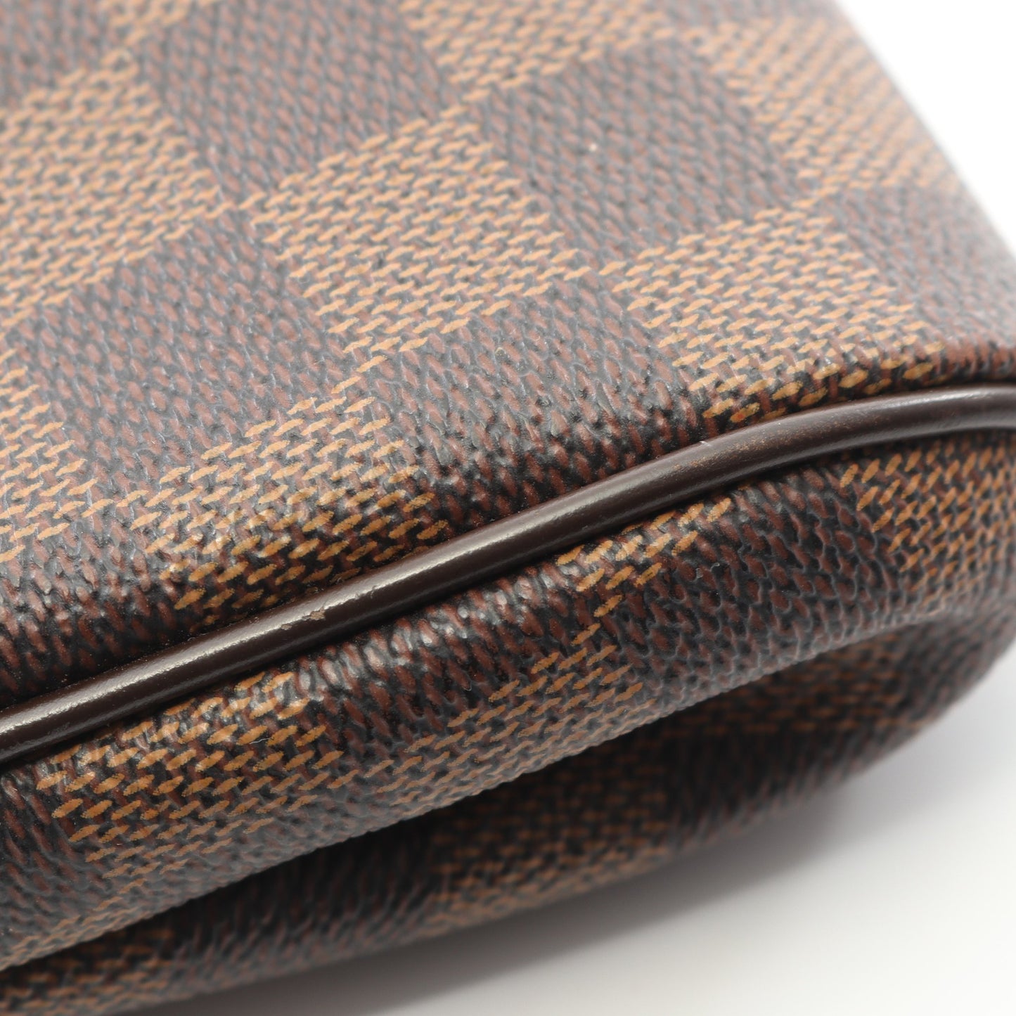 エヴァ ダミエエベヌ チェーンハンドバッグ PVC レザー ブラウン 2WAY ルイヴィトン バッグ LOUIS VUITTON
