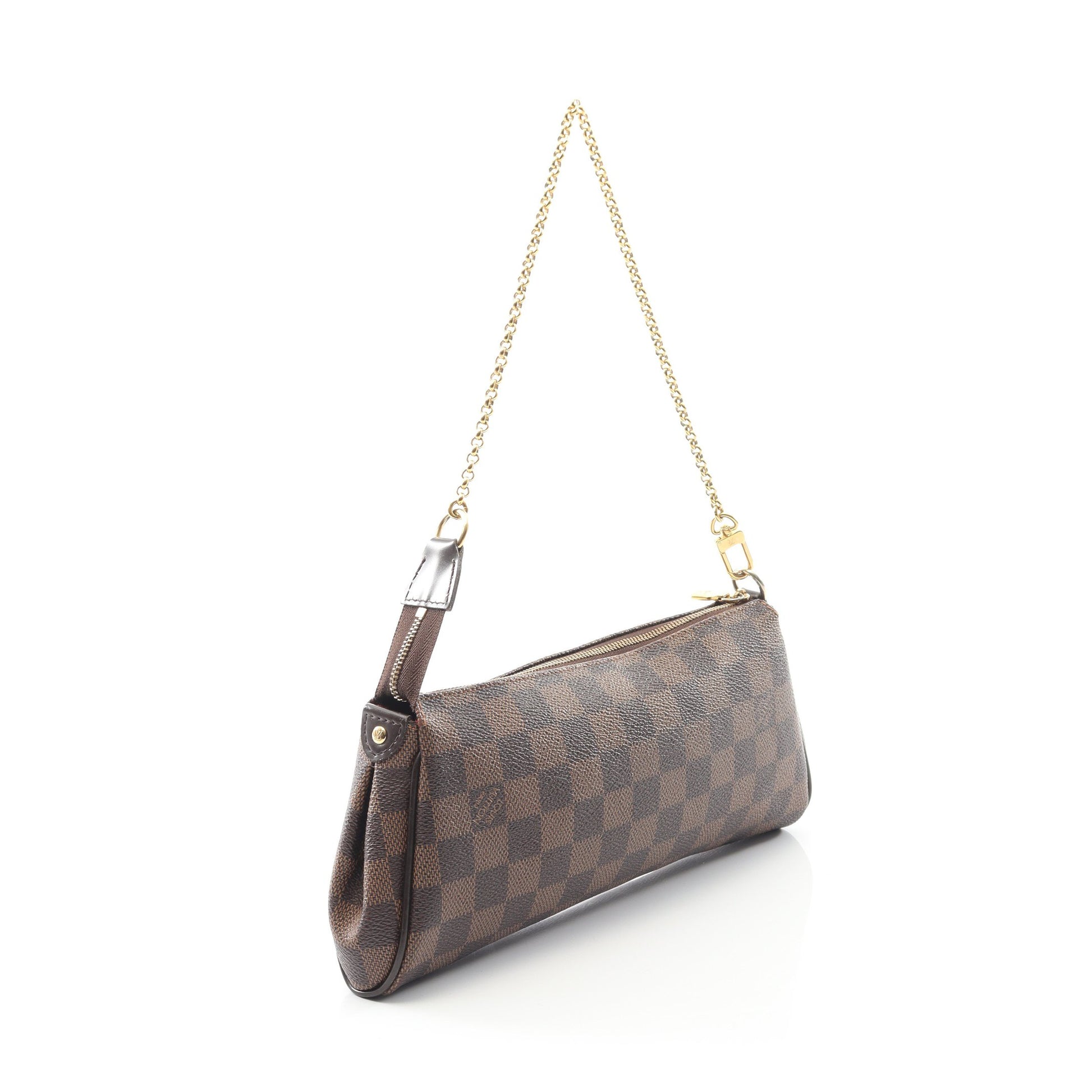 エヴァ ダミエエベヌ チェーンハンドバッグ PVC レザー ブラウン 2WAY ルイヴィトン バッグ LOUIS VUITTON
