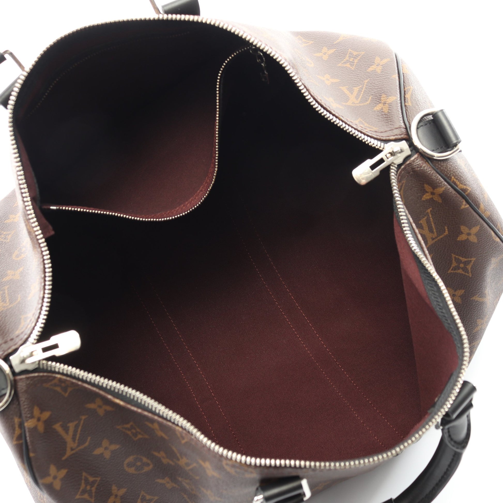 キーポル バンドリエール 45 モノグラムマカサー ボストンバッグ PVC レザー ブラウン ブラック 2WAY ルイヴィトン バッグ LOUIS VUITTON