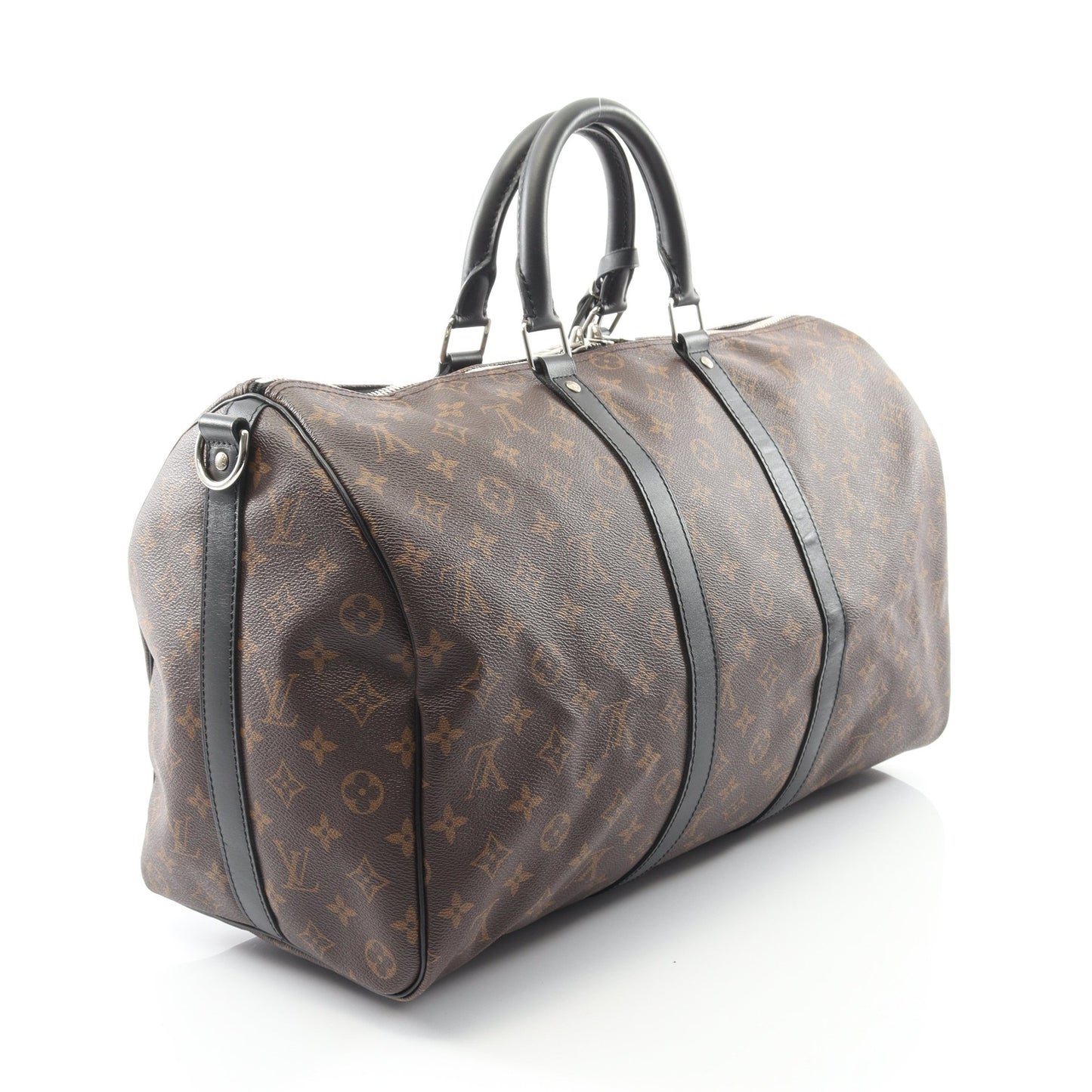 キーポル バンドリエール 45 モノグラムマカサー ボストンバッグ PVC レザー ブラウン ブラック 2WAY ルイヴィトン バッグ LOUIS VUITTON