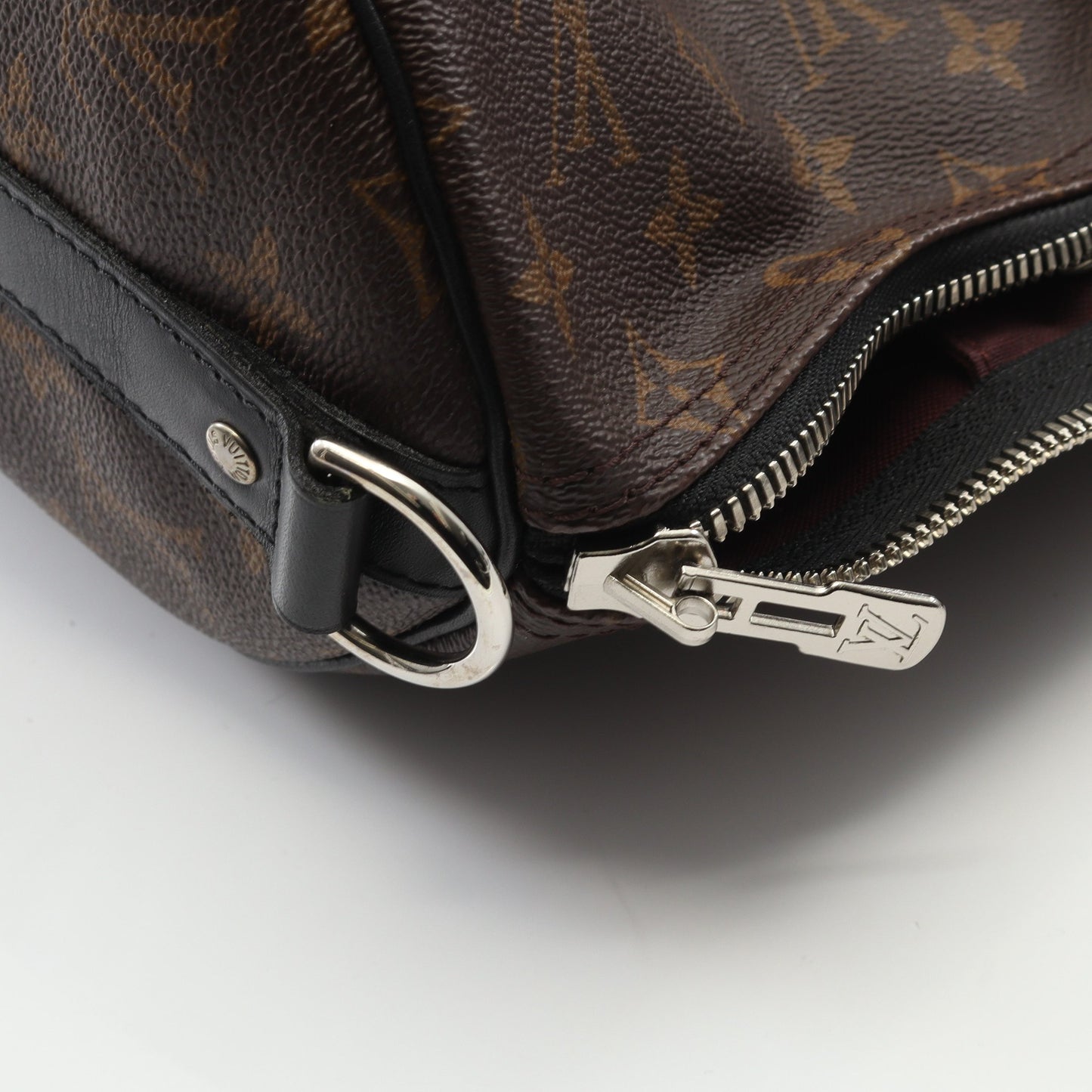 キーポル バンドリエール 45 モノグラムマカサー ボストンバッグ PVC レザー ブラウン ブラック 2WAY ルイヴィトン バッグ LOUIS VUITTON