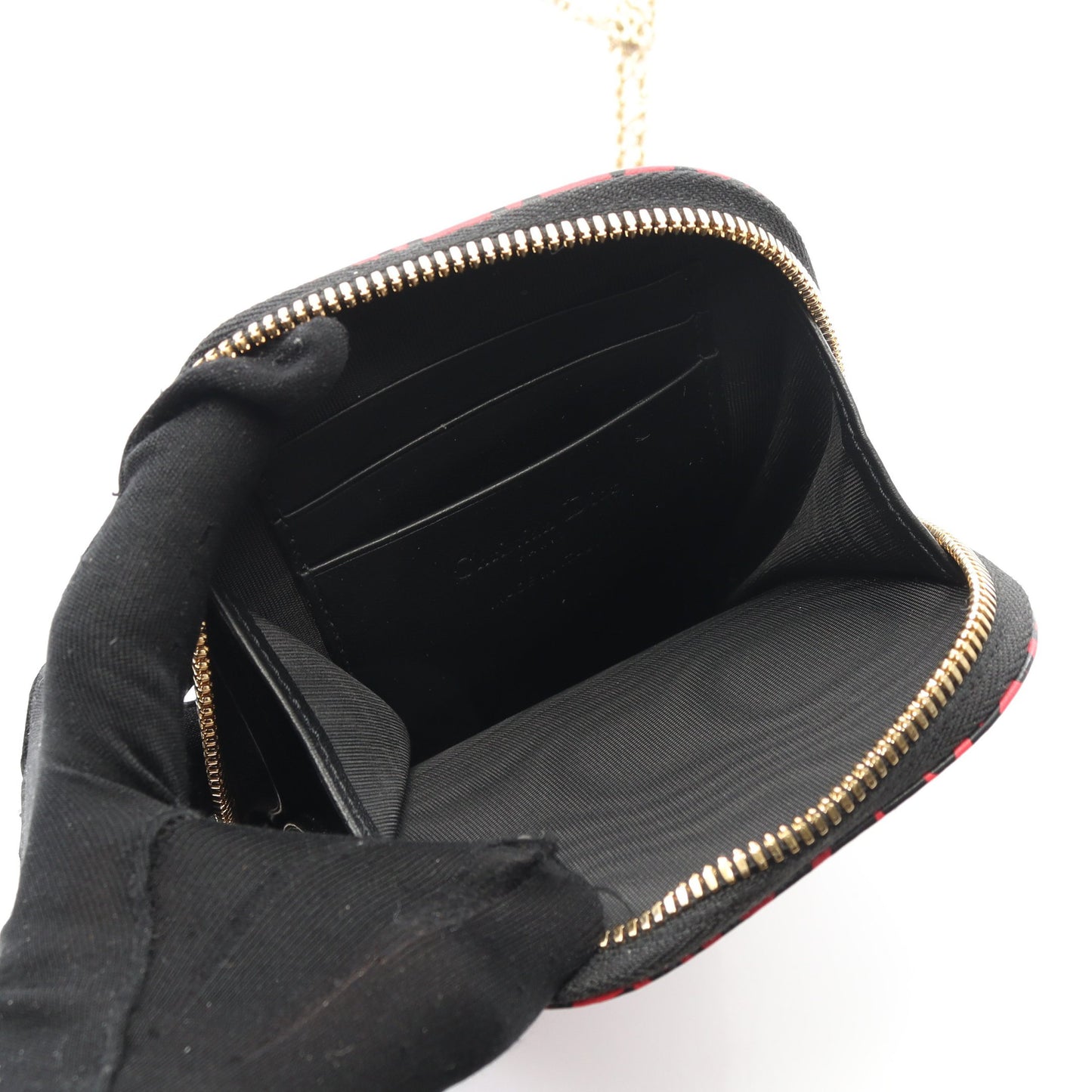 LADY DIOR レディディオール フォンホルダー ハンドバッグ レオパード レザー ピンクパープル ブラック 2WAY クリスチャンディオール バッグ Christian Dior