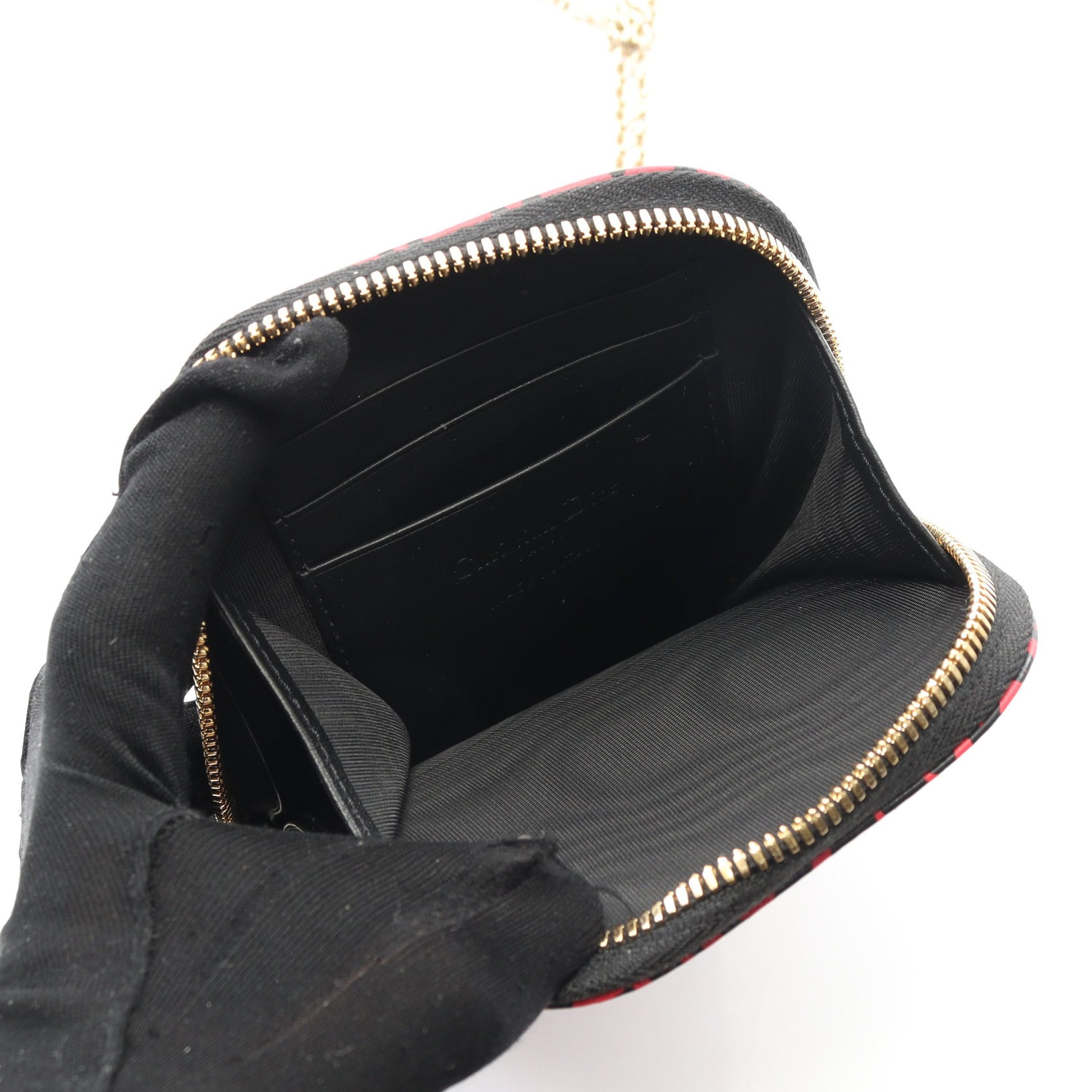 LADY DIOR レディディオール フォンホルダー ハンドバッグ レオパード レザー ピンクパープル ブラック 2WAY クリスチャンディオール バッグ Christian Dior