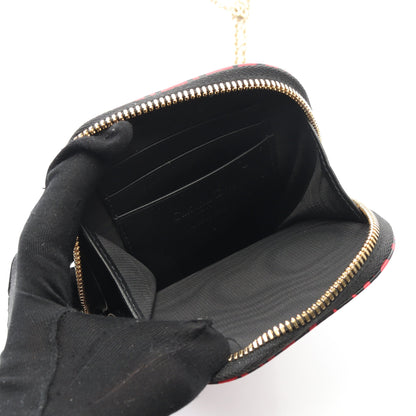 LADY DIOR レディディオール フォンホルダー ハンドバッグ レオパード レザー ピンクパープル ブラック 2WAY クリスチャンディオール バッグ Christian Dior