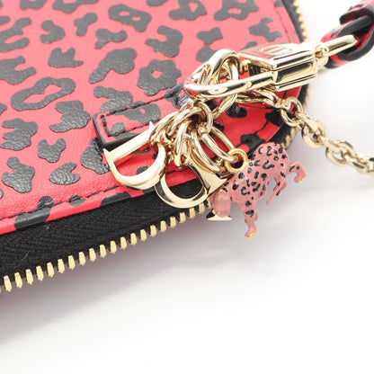 LADY DIOR レディディオール フォンホルダー ハンドバッグ レオパード レザー ピンクパープル ブラック 2WAY クリスチャンディオール バッグ Christian Dior
