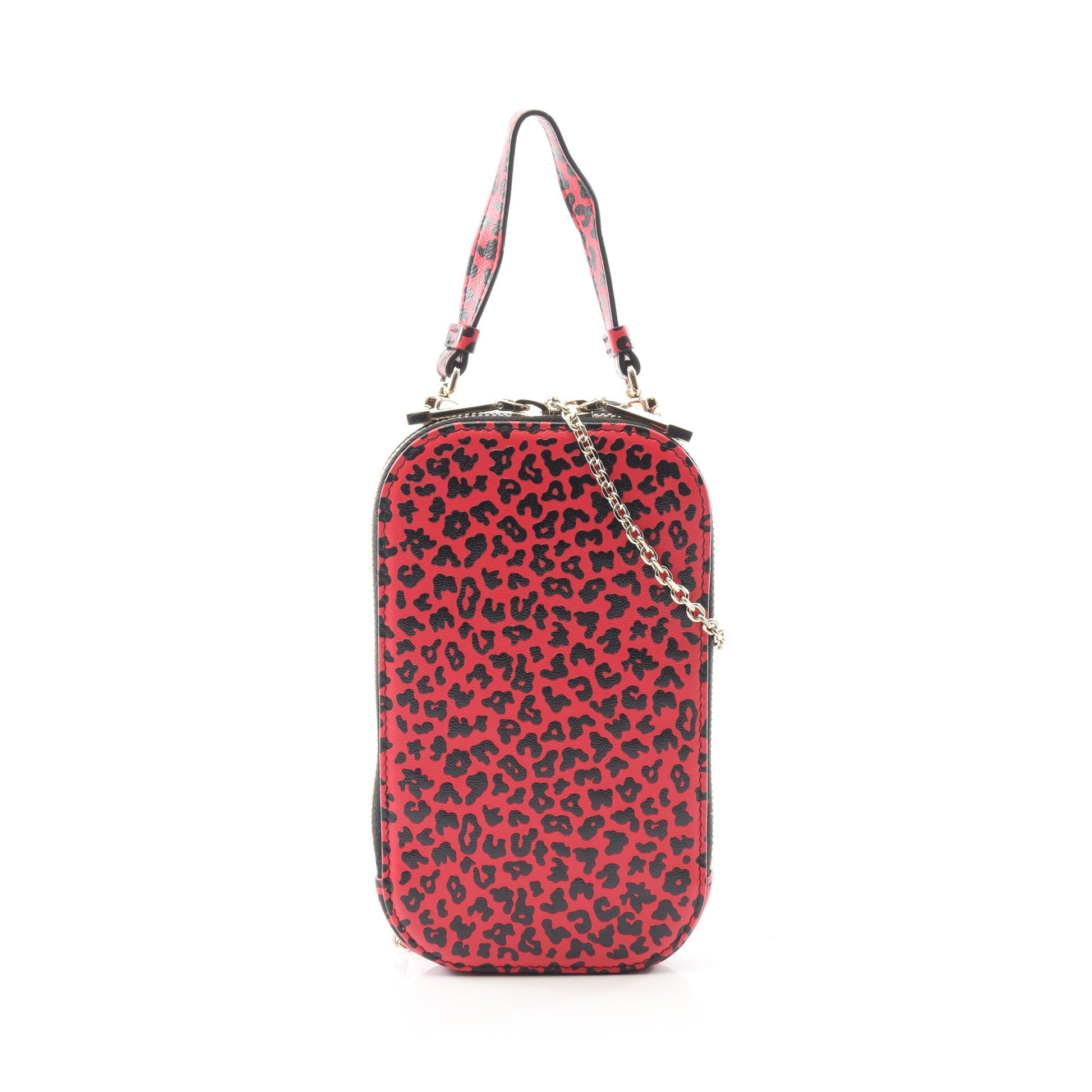 LADY DIOR レディディオール フォンホルダー ハンドバッグ レオパード レザー ピンクパープル ブラック 2WAY クリスチャンディオール バッグ Christian Dior