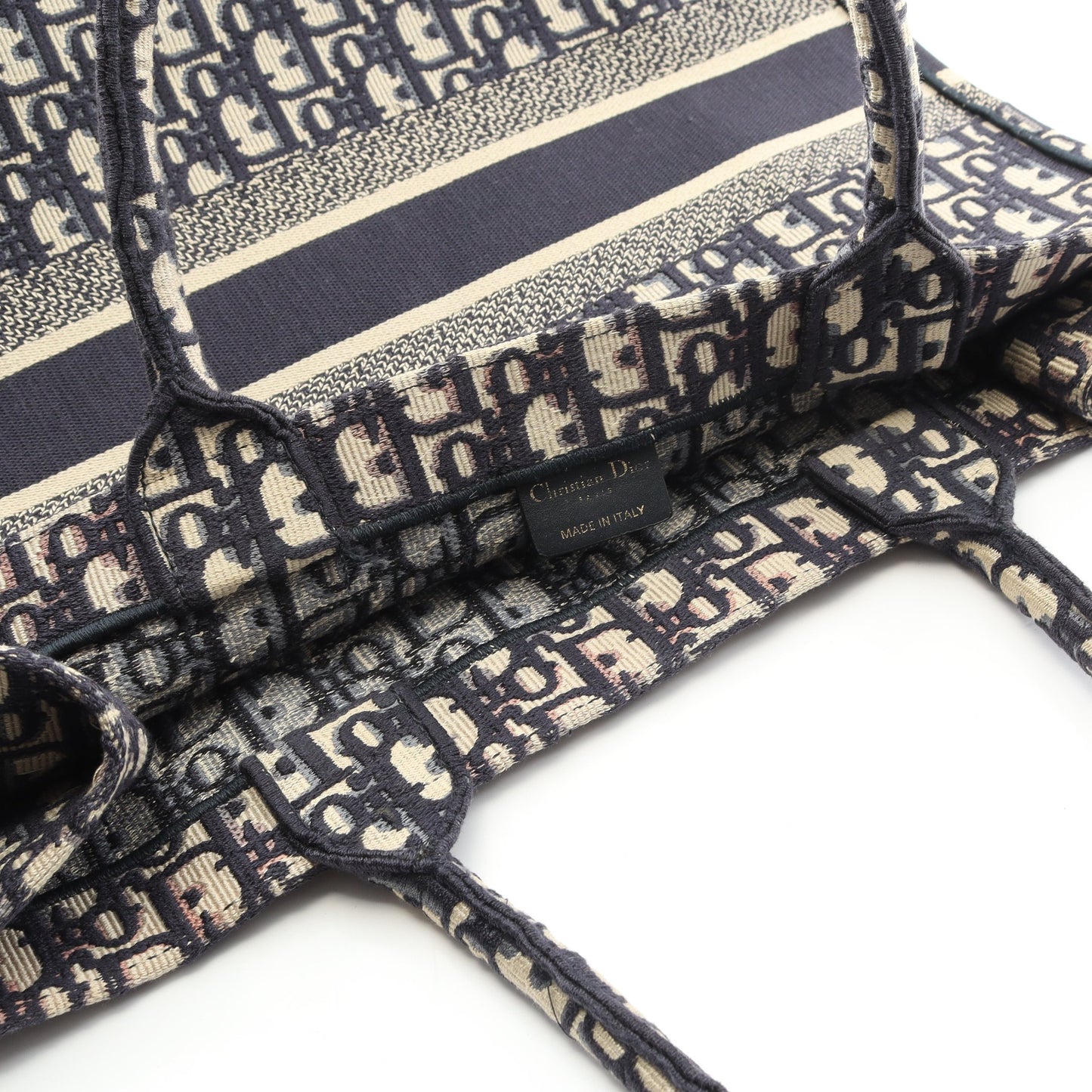 BOOK TOTE ブックトート ラージ オブリーク ハンドバッグ トートバッグ キャンバス ネイビー ベージュ クリスチャンディオール バッグ Christian Dior