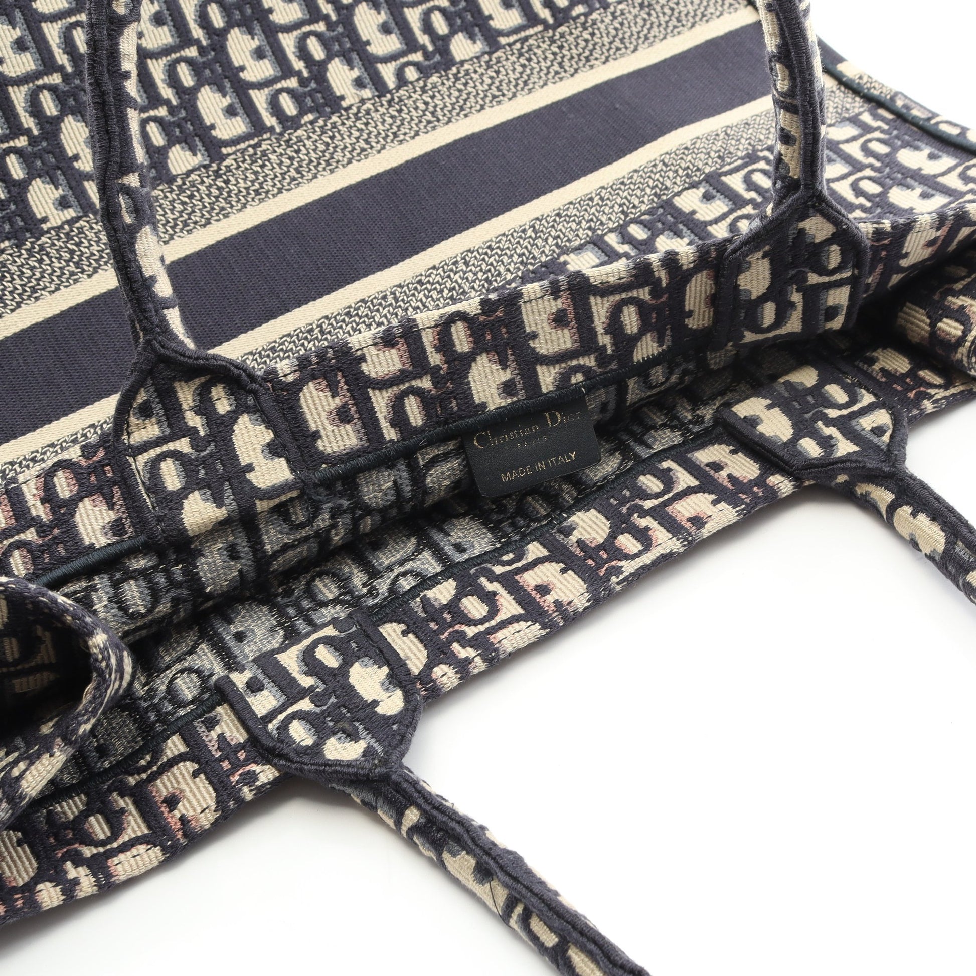 BOOK TOTE ブックトート ラージ オブリーク ハンドバッグ トートバッグ キャンバス ネイビー ベージュ クリスチャンディオール バッグ Christian Dior