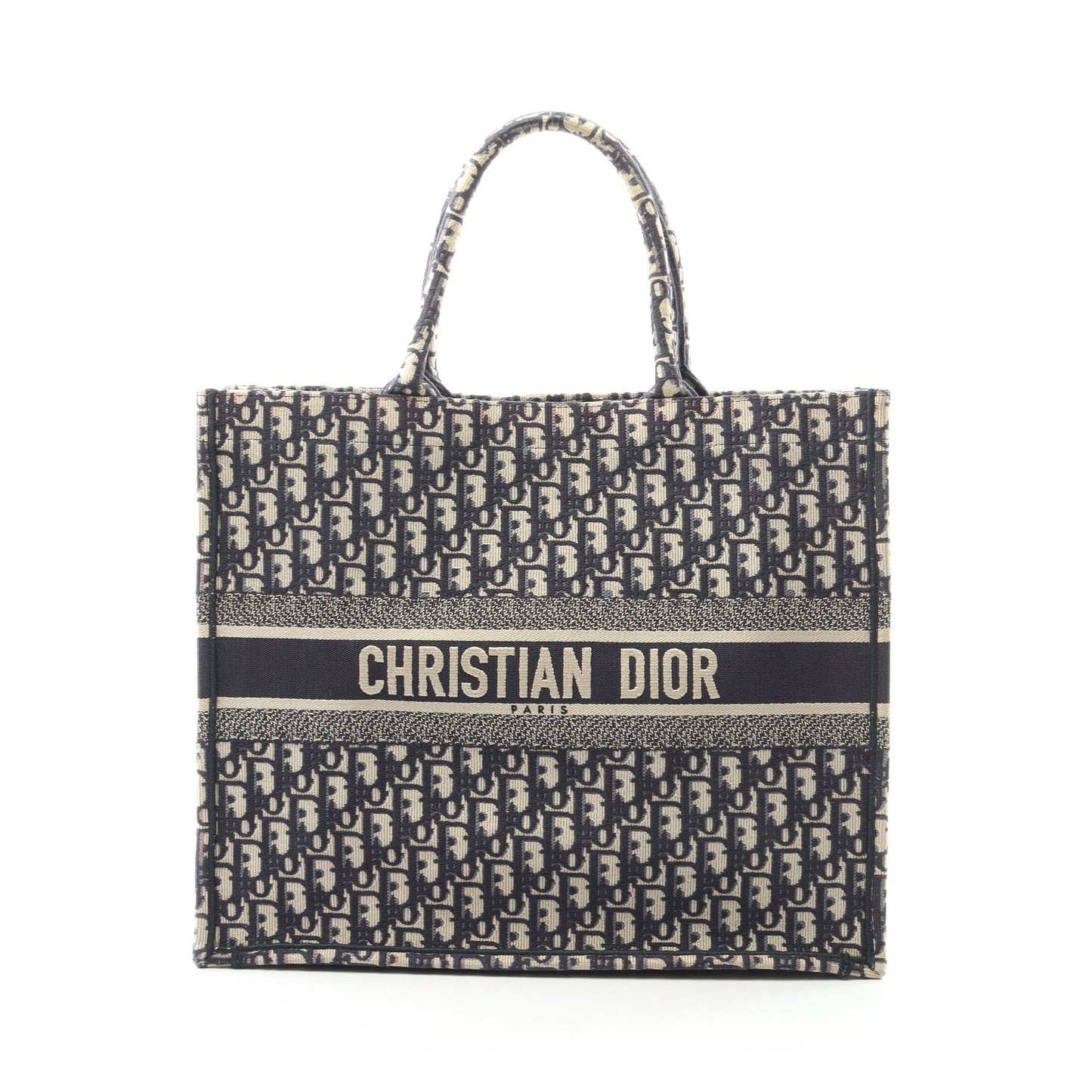 BOOK TOTE ブックトート ラージ オブリーク ハンドバッグ トートバッグ キャンバス ネイビー ベージュ クリスチャンディオール バッグ Christian Dior