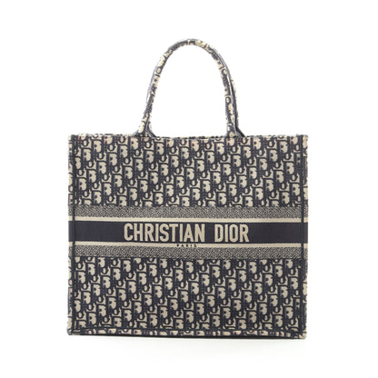 BOOK TOTE ブックトート ラージ オブリーク ハンドバッグ トートバッグ キャンバス ネイビー ベージュ クリスチャンディオール バッグ Christian Dior