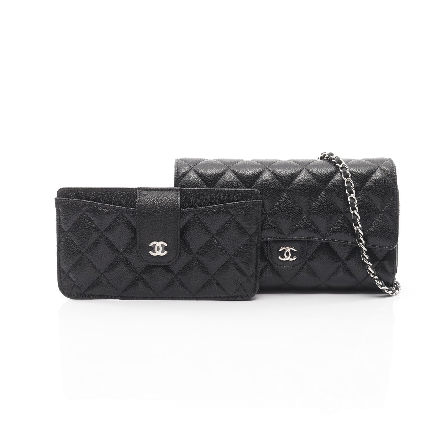 マトラッセ チェーンウォレット キャビアスキン ブラック シルバー金具 シャネル バッグ CHANEL
