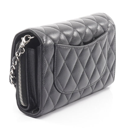 マトラッセ チェーンウォレット キャビアスキン ブラック シルバー金具 シャネル バッグ CHANEL