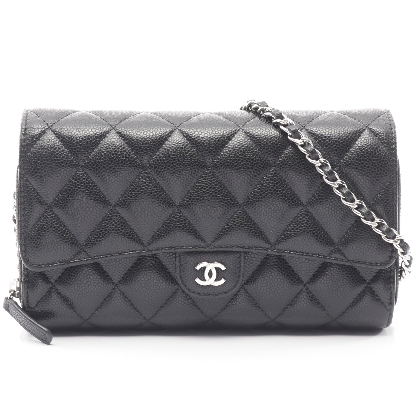 マトラッセ チェーンウォレット キャビアスキン ブラック シルバー金具 シャネル バッグ CHANEL