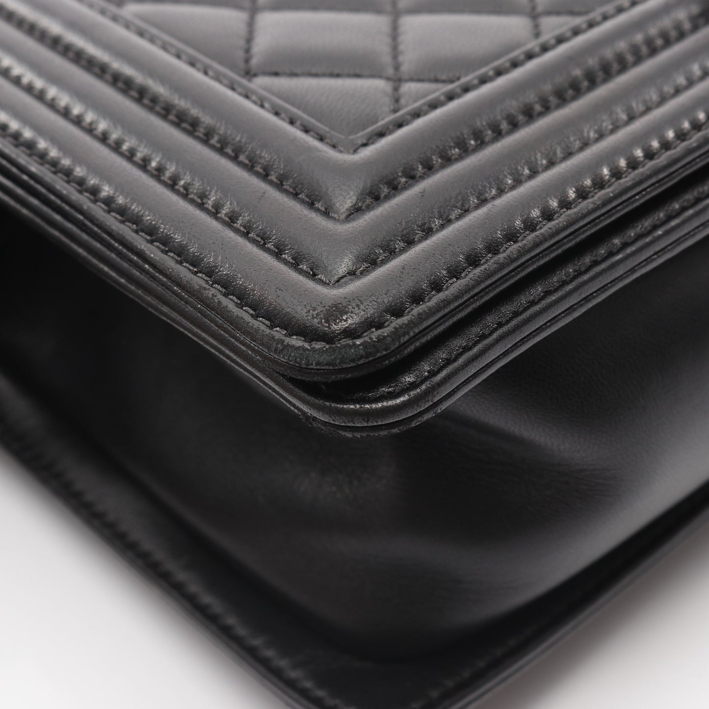 ボーイシャネル チェーンショルダーバッグ ラムスキン ブラック アンティークシルバー金具 シャネル バッグ CHANEL