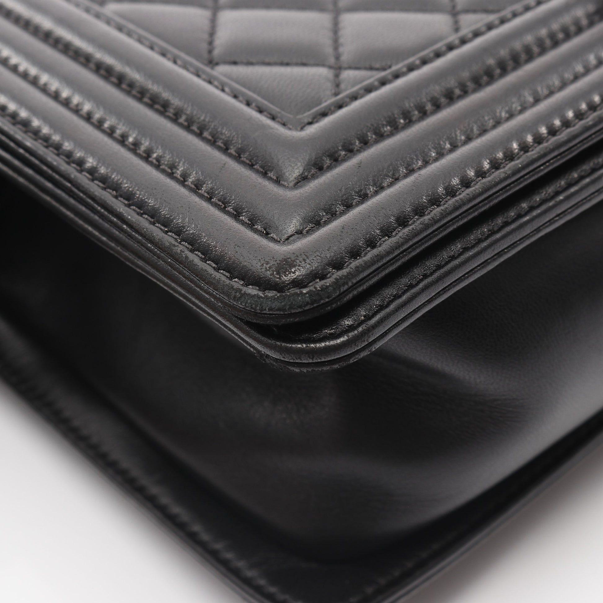 ボーイシャネル チェーンショルダーバッグ ラムスキン ブラック アンティークシルバー金具 シャネル バッグ CHANEL