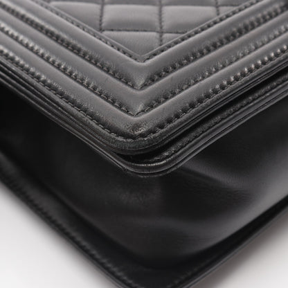 ボーイシャネル チェーンショルダーバッグ ラムスキン ブラック アンティークシルバー金具 シャネル バッグ CHANEL