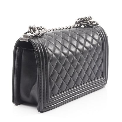 ボーイシャネル チェーンショルダーバッグ ラムスキン ブラック アンティークシルバー金具 シャネル バッグ CHANEL