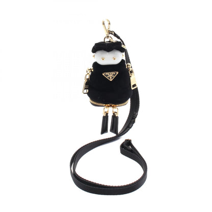 Soft Robot バッグチャーム その他 ベルベット ブラック ホワイト プラダ 財布・小物 PRADA