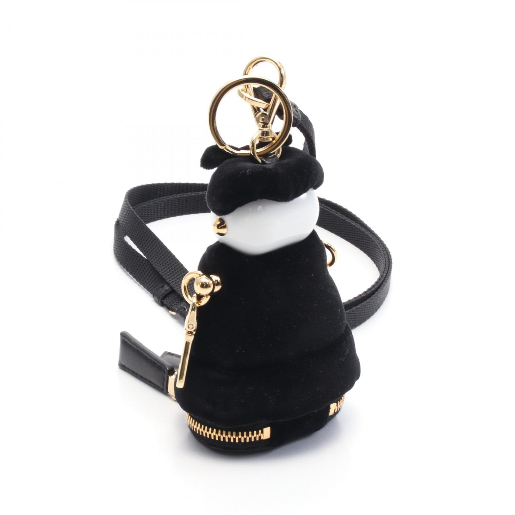 Soft Robot バッグチャーム その他 ベルベット ブラック ホワイト プラダ 財布・小物 PRADA