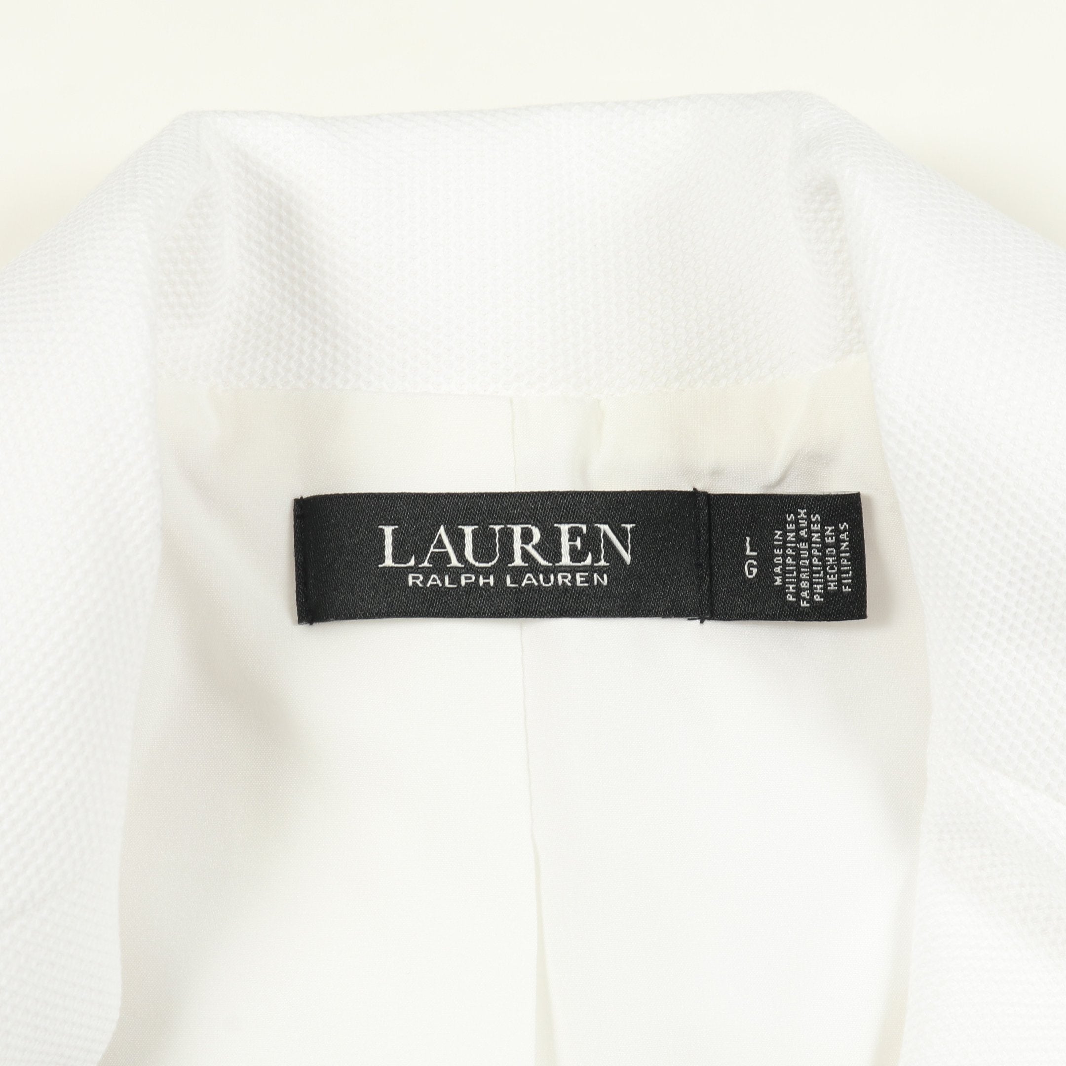 ロゴ刺繍 テーラードジャケット ブレザー コットン ホワイト ローレン