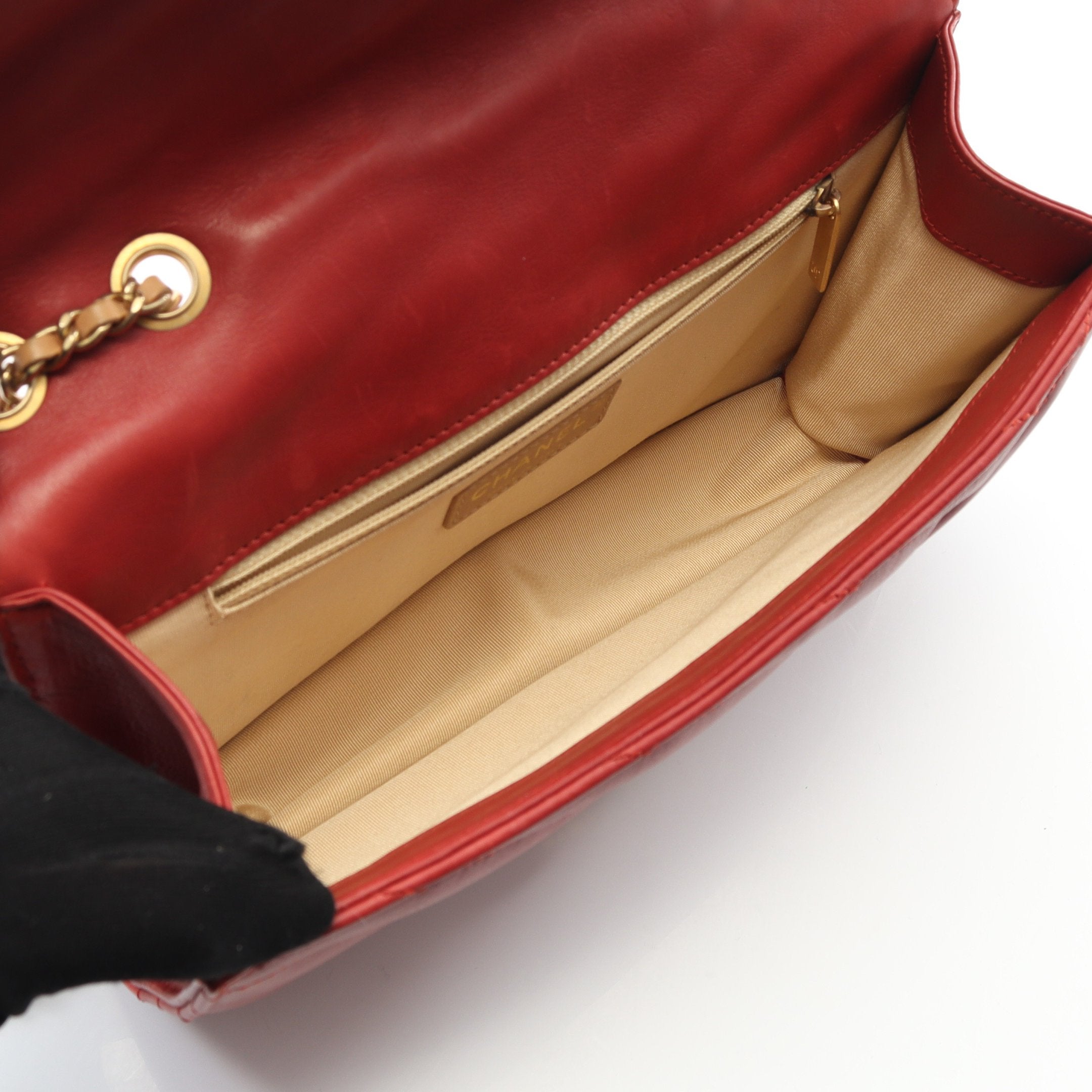 シャネル CHANEL バイアスステッチ ショルダーバッグ バッグ キャビアスキン(グレインドカーフ) レディース レッド系 【中古】 バイアスステッチ Wチェーンショルダーバッグ キャビアスキン レッド