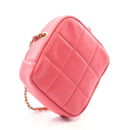 マトラッセ チェーンショルダーバッグ ラムスキン ピンク ゴールド金具 シャネル バッグ CHANEL