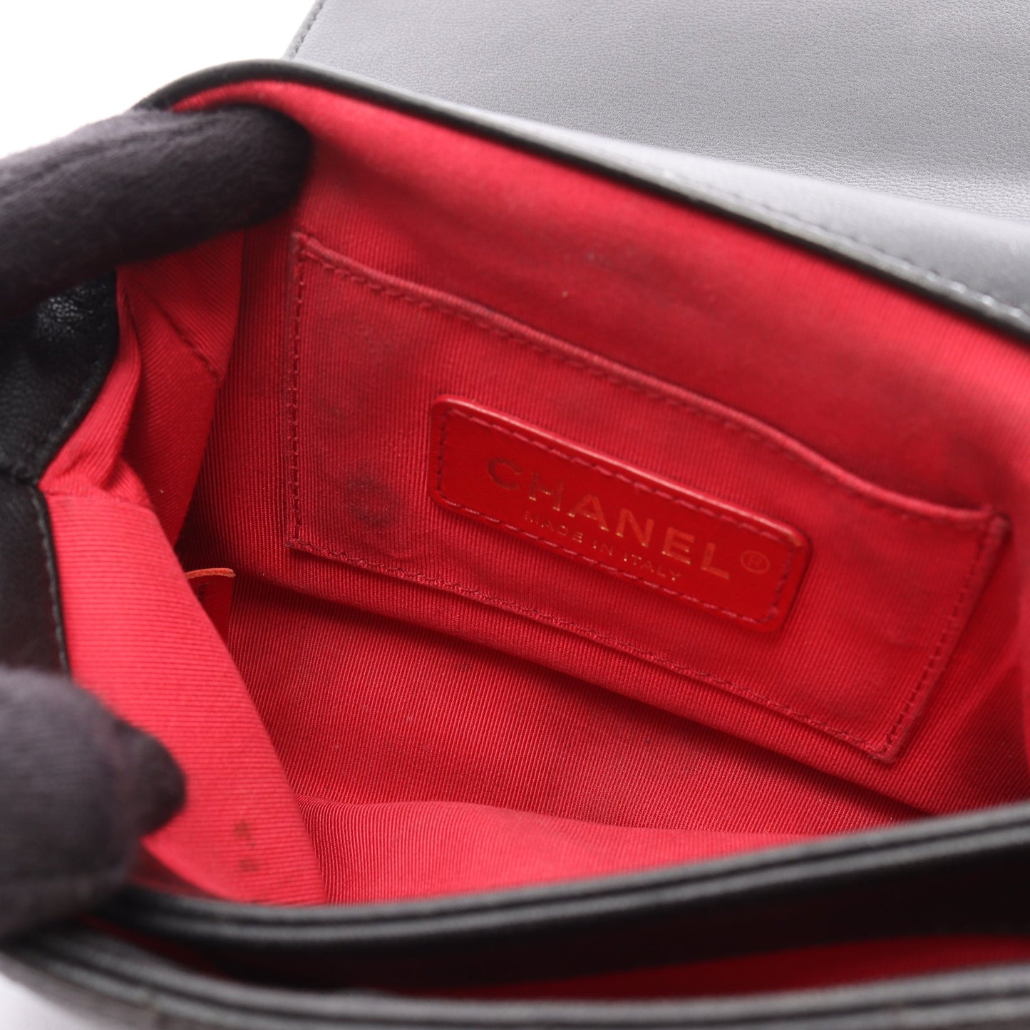 シェブロン Vステッチ トップハンドル チェーンショルダーバッグ レザー ブラック ゴールド金具 2WAY シャネル バッグ CHANEL